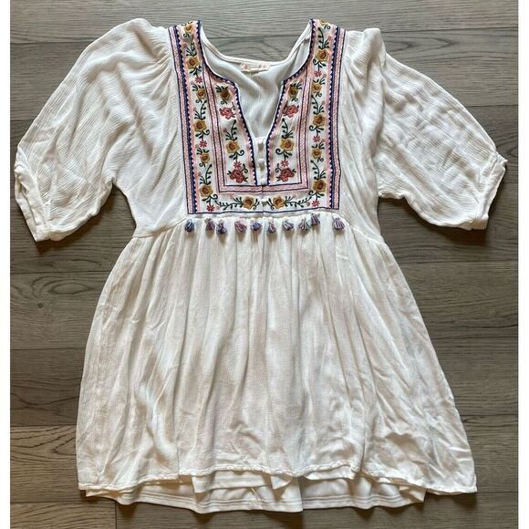 Magnolia Boutique‎ Boho Floral 3/4 Sleeve Top Women's Size Small Casual Lined - Picture 1 of 16